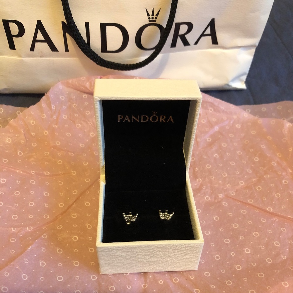 Pandora Crown Earrings
